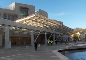 New seat of power? The front side of Holyrood, the Scottish Parliament. Photo by Matthew Ross via Flickr.