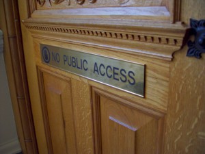 Access denied. Published scientific research has traditionally only been accessible through costly subscriptions and individual purchasing schemes. Photo by jmv via Flickr.